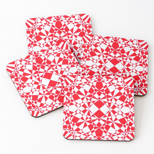 Item preview, Abstract red and white geometric pattern designed and sold by Creativeart1974.