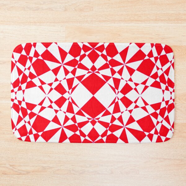 Item preview, Abstract red and white geometric pattern designed and sold by Creativeart1974.