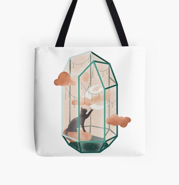 Verspielte verträumte Katze Allover-Print Tote Bag