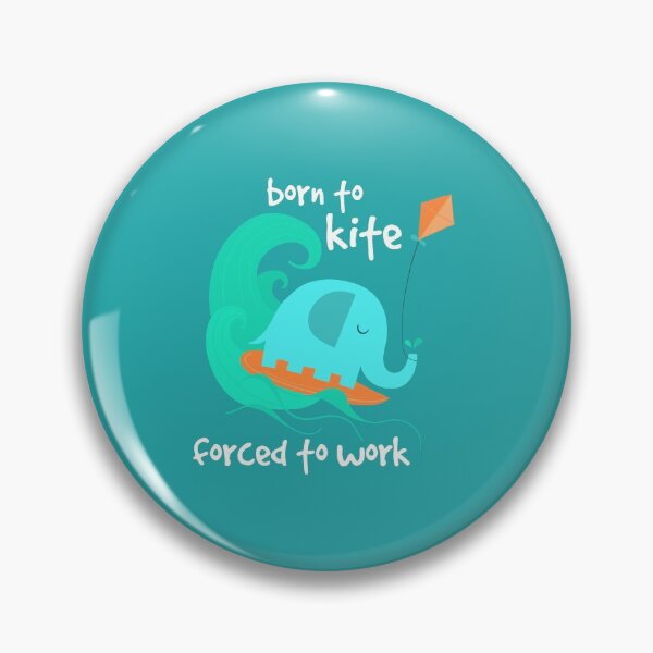 Item preview, Born To Kite Forced To Work Kitesurfing Elephant  designed and sold by Cat N' Doodles.