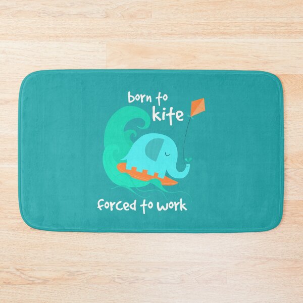 Item preview, Born To Kite Forced To Work Kitesurfing Elephant  designed and sold by Cat N' Doodles.