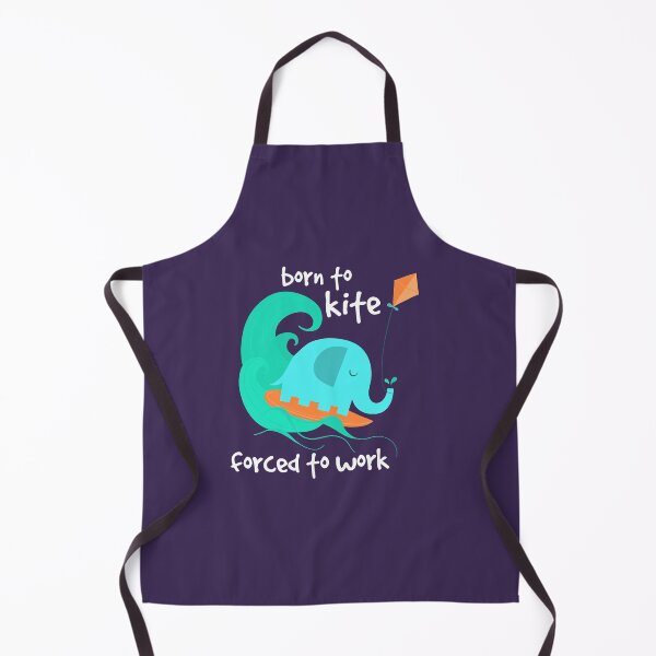 Item preview, Born To Kite Forced To Work Kitesurfing Elephant designed and sold by Cat N' Doodles.