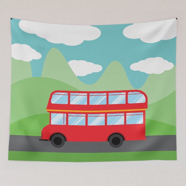Item preview, Red Bus Landscape designed and sold by LydiaHDesigns.