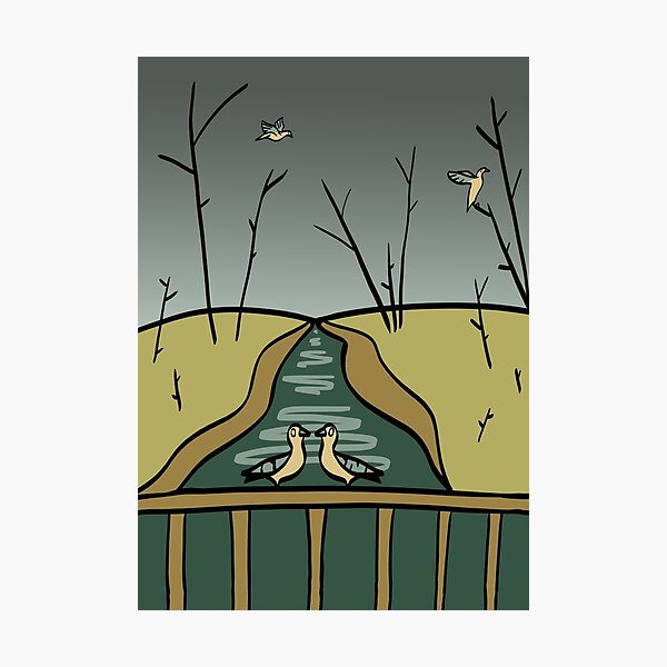 Item preview, river with birds background designed and sold by Gamelof.