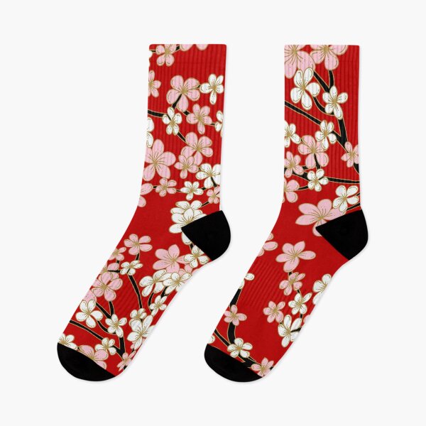 Item preview, Pink Cherry Blossom Pattern Red Background designed and sold by AnyLeck.