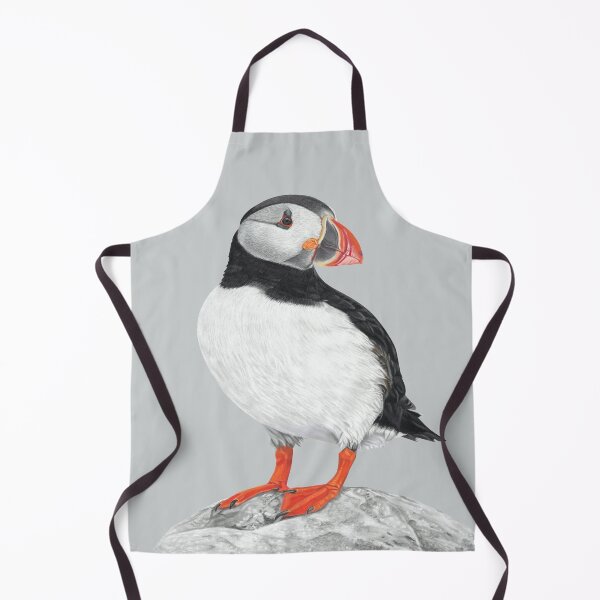 Item preview, Puffin pastel art grey background designed and sold by IslesArt.
