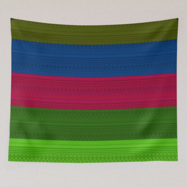 Item preview, bright multicolored striped ethnic ornament designed and sold by fuzzyfox.
