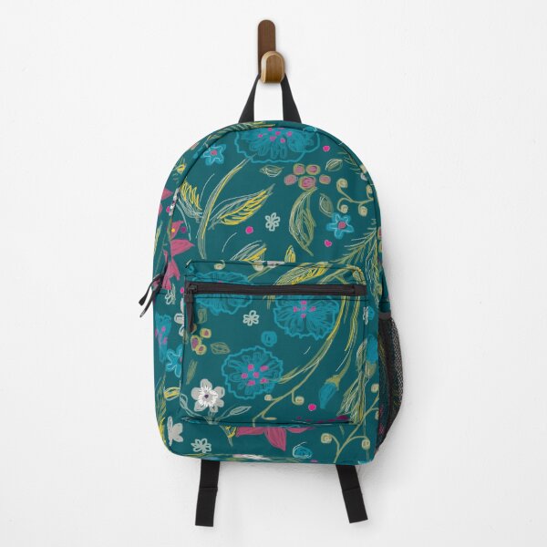 Item preview, Flower garden on dark turquise designed and sold by korasi.