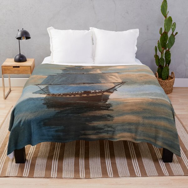 Item preview, Ship At Sea With Moonlight Hand Painting designed and sold by SarahJisri.