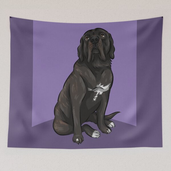 Item preview, English Mastiff | Black Brindle | Purple Background | Cute Dog Art designed and sold by shirinsart.