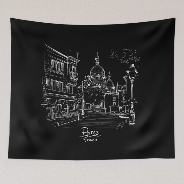 Item preview, black and white paris architecture design designed and sold by nerobi.