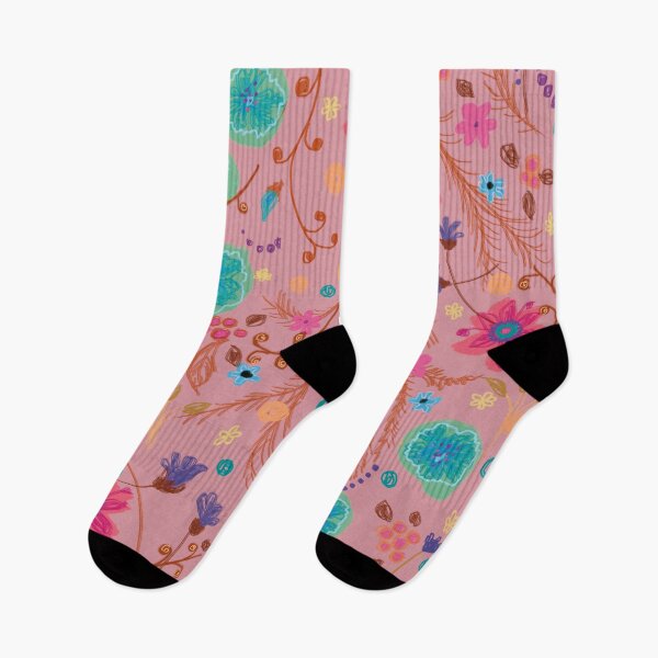 Item preview, Flower garden on pink background designed and sold by korasi.