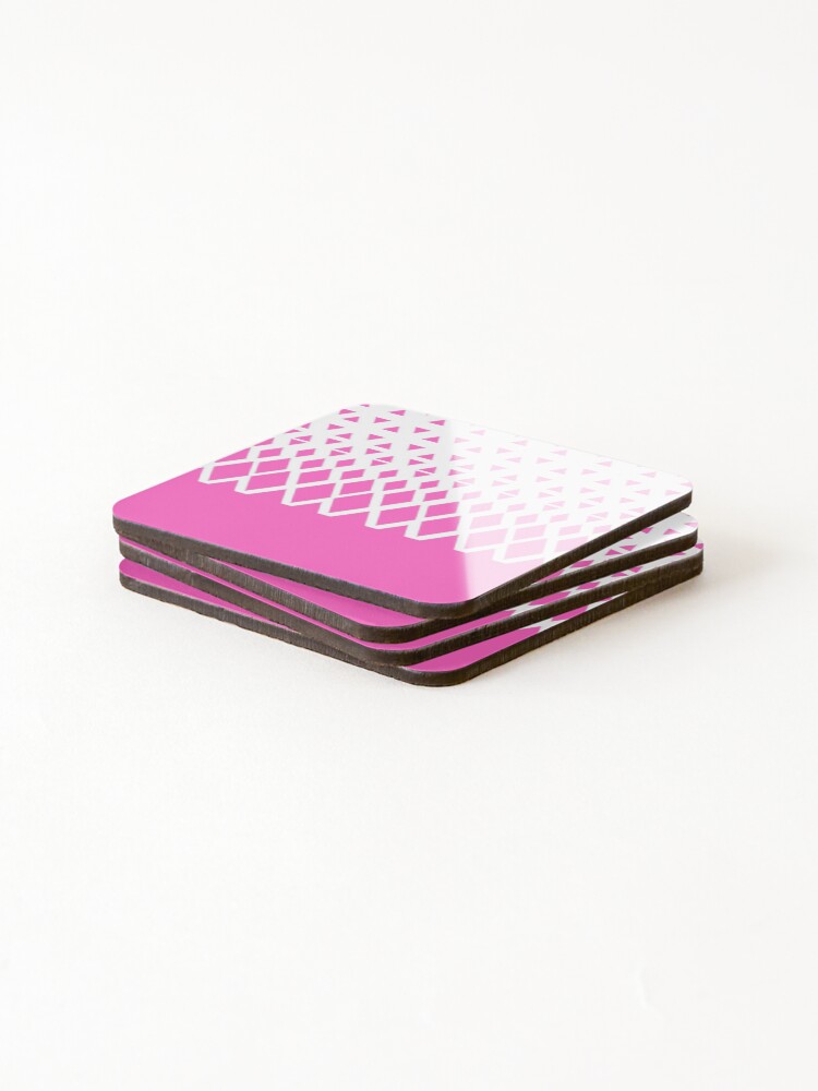 Thumbnail 4 of 5, Coasters (Set of 4), Pink Diamond Pattern designed and sold by ForgeCreativity.