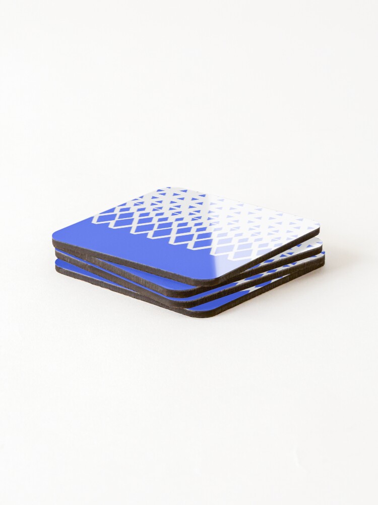 Thumbnail 4 of 5, Coasters (Set of 4), Blue Diamond Pattern designed and sold by ForgeCreativity.