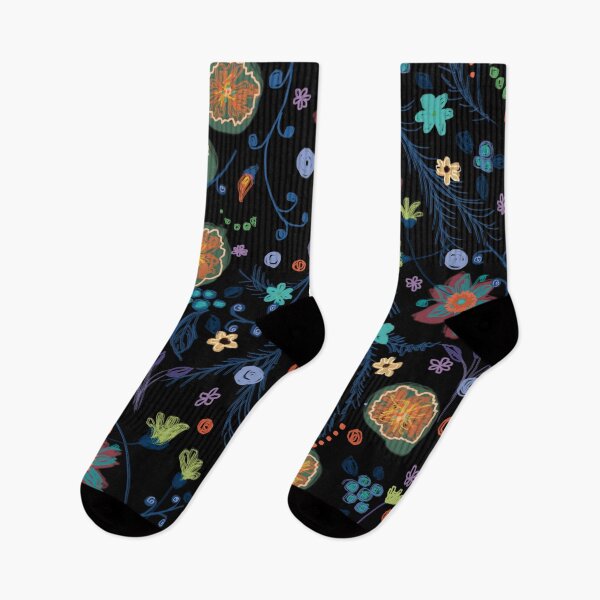 Item preview, Flower garden on black  background designed and sold by korasi.