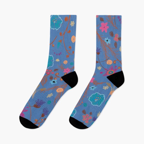 Item preview, Elegant flower garden on light blue  background designed and sold by korasi.
