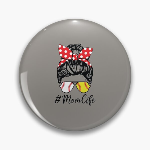 Item preview, Mom Life Softball Baseball Mom Messy Bun Hair Funny Mothers Day  designed and sold by clothesy7.