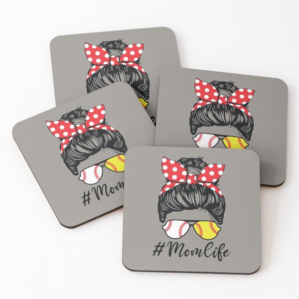 Item preview, Mom Life Softball Baseball Mom Messy Bun Hair Funny Mothers Day  designed and sold by clothesy7.