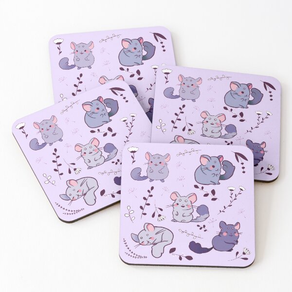 Item preview, Chinchilla- Cute Purple and White Cartoon Animal Pattern designed and sold by TheRainbowRoom.