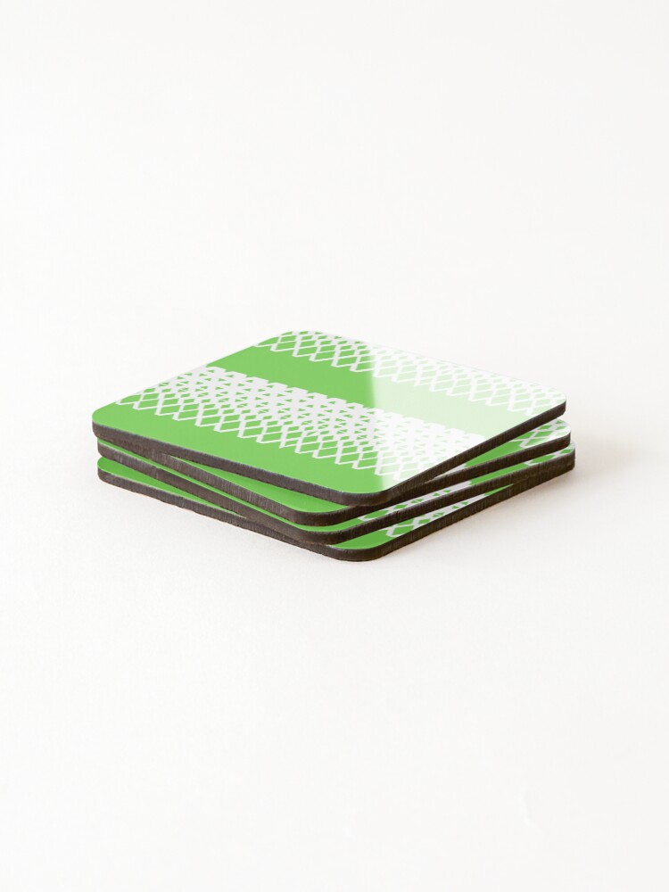 Thumbnail 4 of 5, Coasters (Set of 4), Green Diamond Pattern designed and sold by ForgeCreativity.