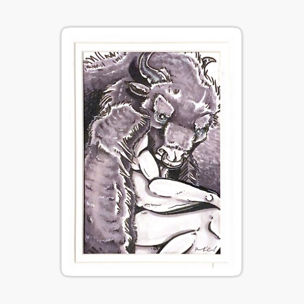 buffalo man Sticker