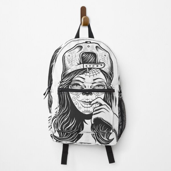 Item preview, Tatuaje de niña de carnaval en blanco y negro designed and sold by Moueddene.