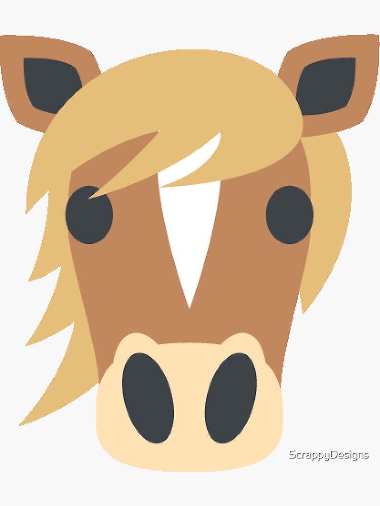 "Horse emoji" Sticker by ScrappyDesigns Redbubble