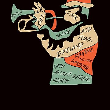 Artwork thumbnail, Jazz Trumpeter Modern Art Style by jazzworldquest