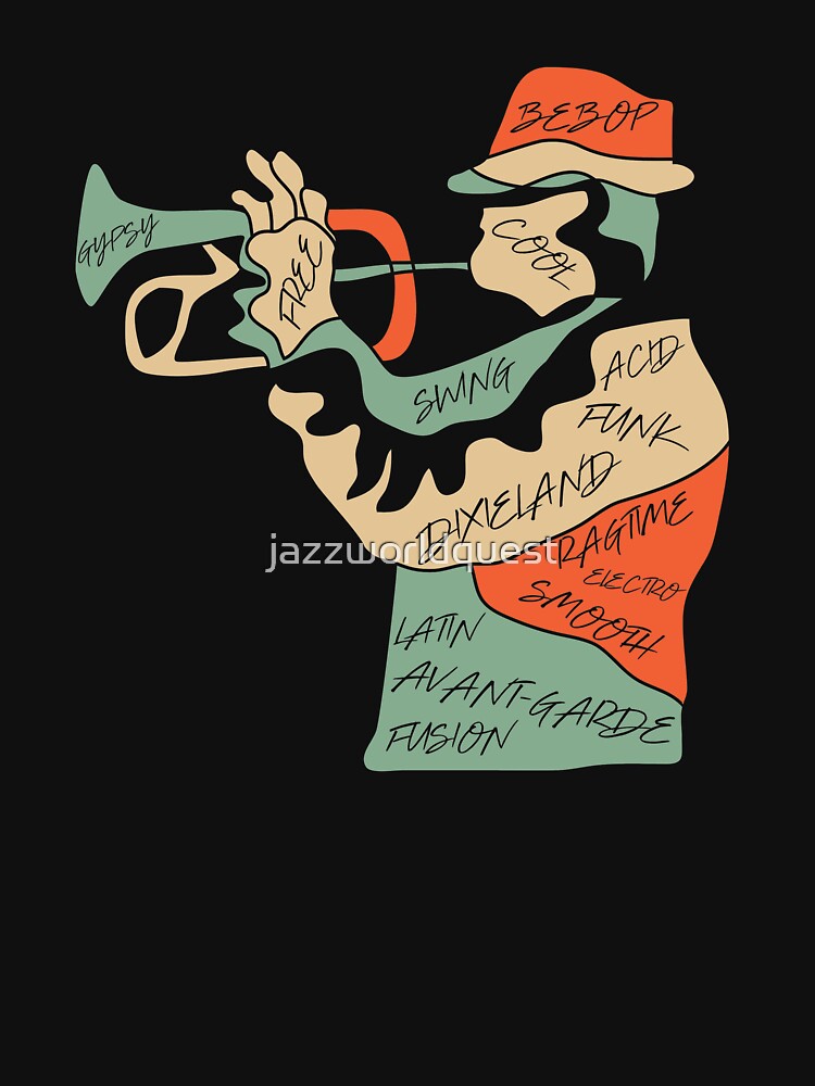 Thumbnail 7 of 7, Classic T-Shirt, Jazz Trumpeter Modern Art Style designed and sold by jazzworldquest.
