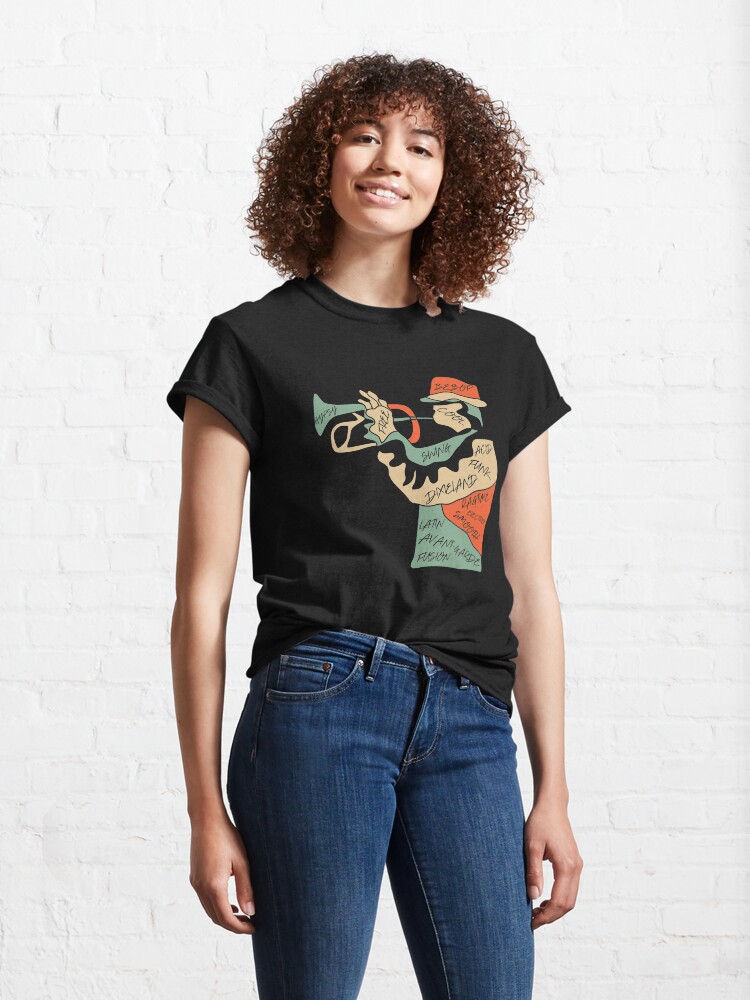 Thumbnail 4 of 7, Classic T-Shirt, Jazz Trumpeter Modern Art Style designed and sold by jazzworldquest.