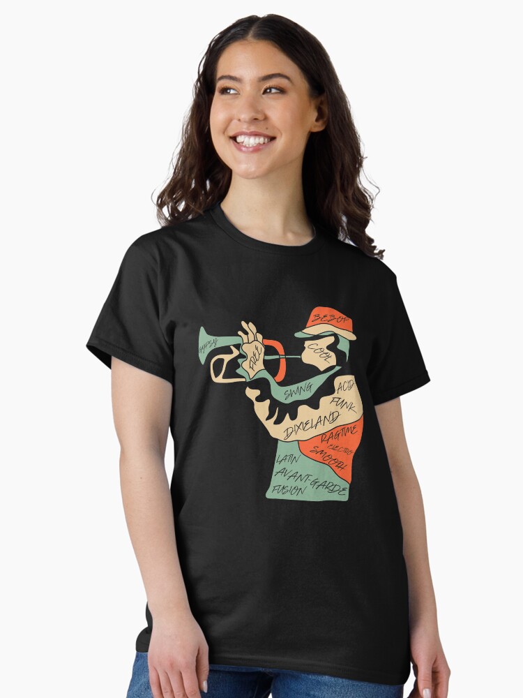 Thumbnail 2 of 7, Classic T-Shirt, Jazz Trumpeter Modern Art Style designed and sold by jazzworldquest.