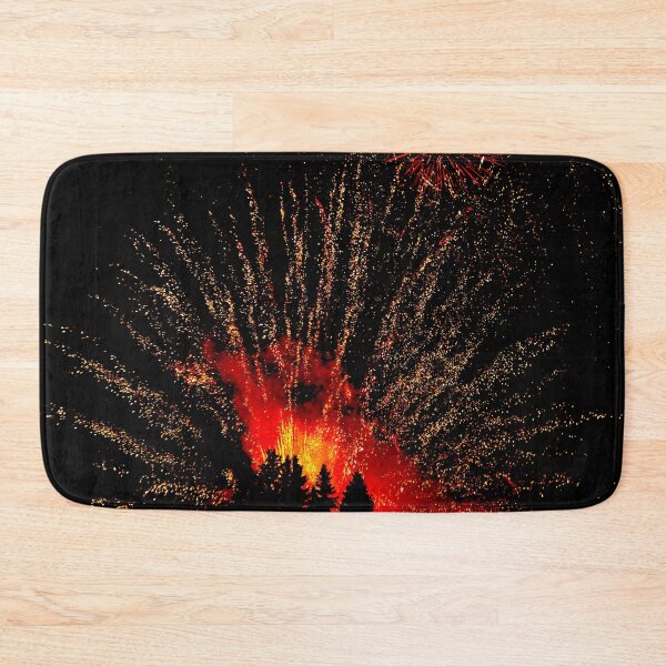 Item preview, Amazing fireworks on the midnight sky, Orange and Red Fireworks designed and sold by GoodVibesOcean.