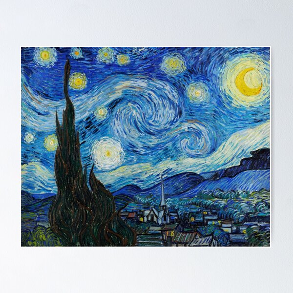 Vista previa del artículo con la obra «La noche estrellada de Vincent Van Gogh», diseñado y vendido por Sam Artist.