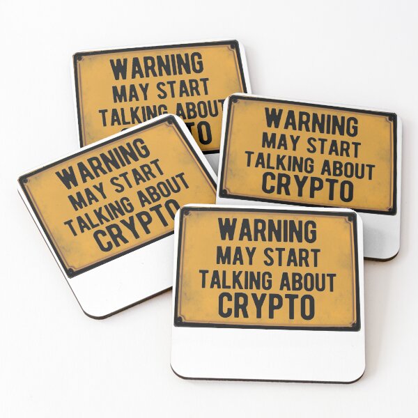 Item preview, Warning may start talking about crypto - funny gift for cryptocurrency investor designed and sold by hyggekrog.