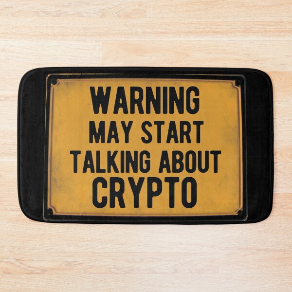 Item preview, Warning may start talking about crypto - funny gift for cryptocurrency investor designed and sold by hyggekrog.