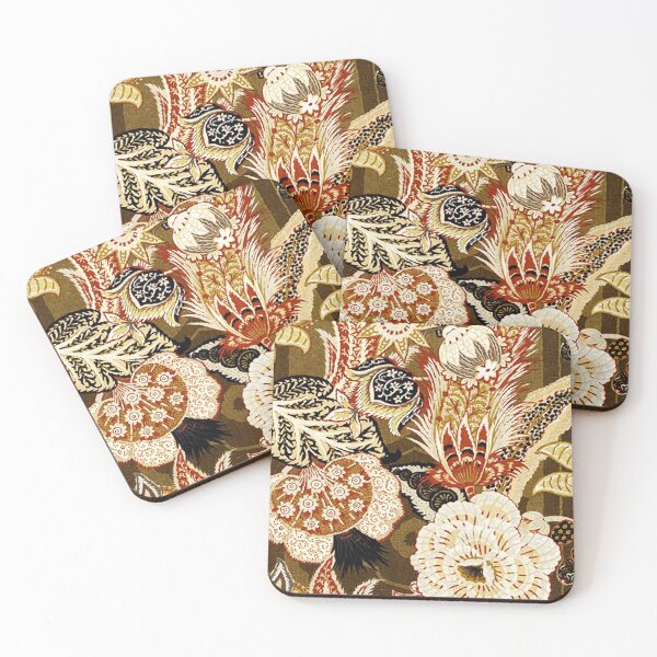 Item preview, Vintage Brown Gold Floral Pattern designed and sold by Vicky Brago-Mitchell®.