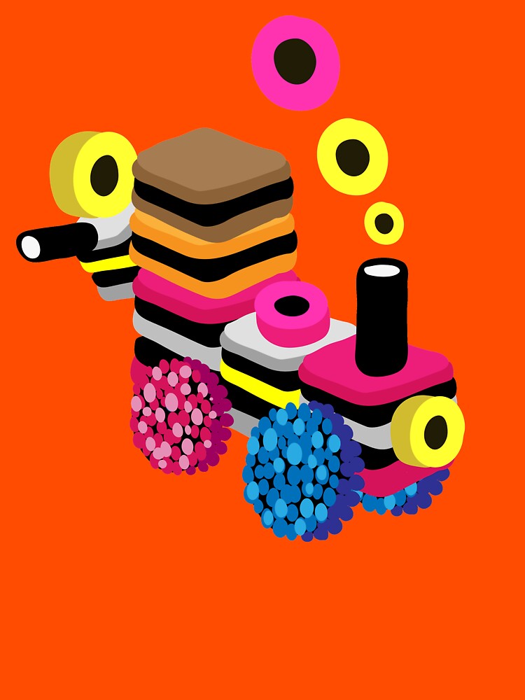 Orange Liquorice Allsorts Train Tshirt classique Men's Heavyweight T