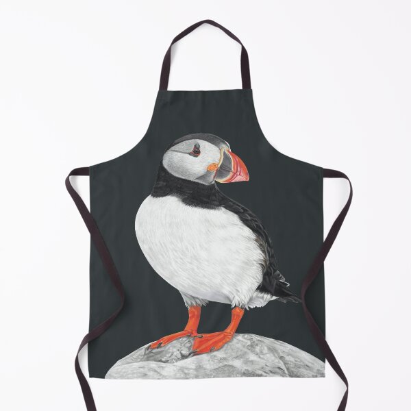 Item preview, Puffin pastel art dark grey background designed and sold by IslesArt.