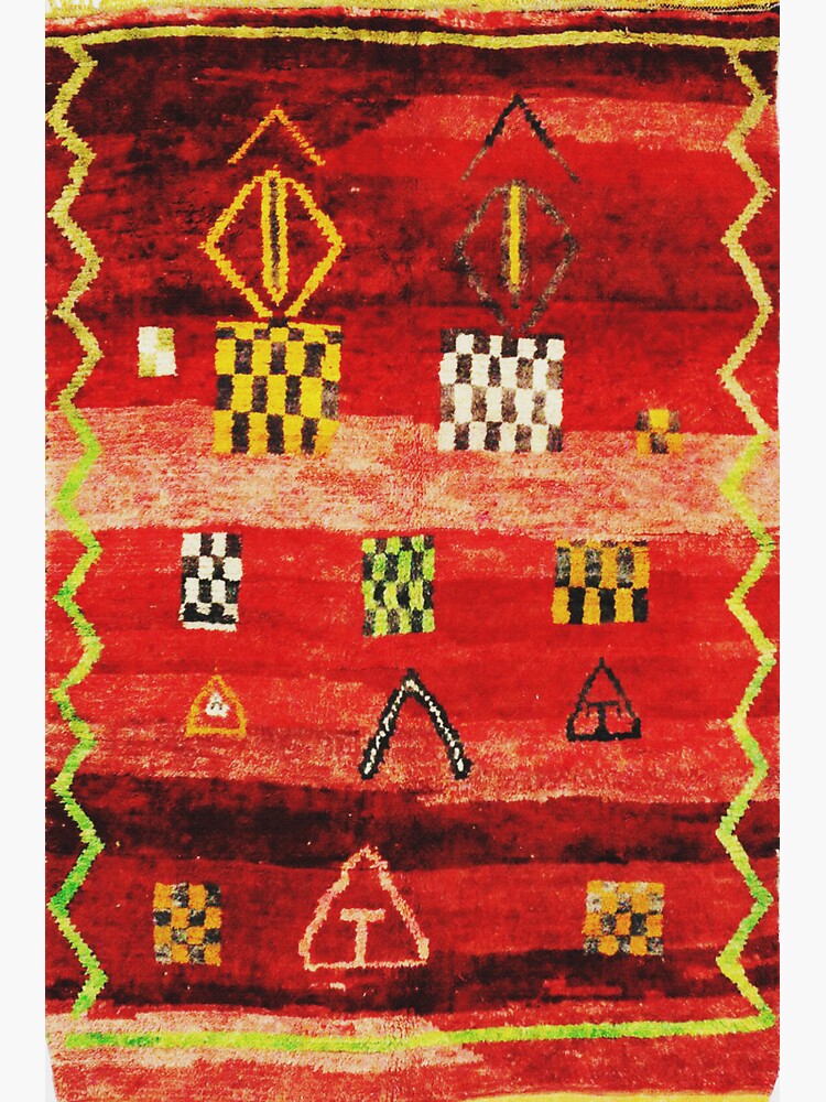 Traditional Vintage Moroccan Berber Rug Design Sticker for Sale