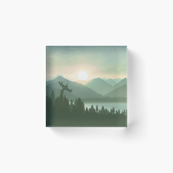 Forest Moon Acrylic Block