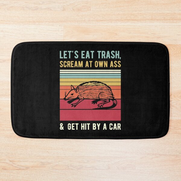 Item preview, Let's Eat Trash Funny Opossum Quote Vintage Retro Sunset designed and sold by Scratches Tees.