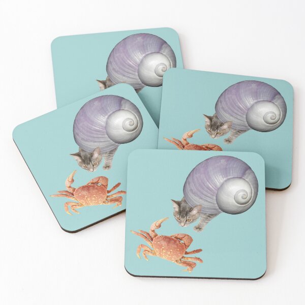 Item preview, Shell Cat with Crab designed and sold by catsclips.