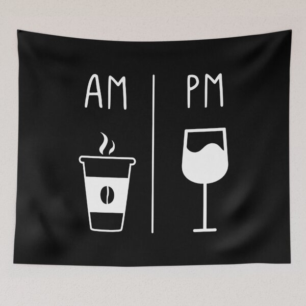Item preview, AM Coffee PM Red Wine Funny Wine Tasting Joke designed and sold by Scratches Tees.