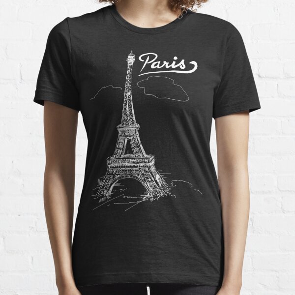 Paris France Cityscape Skyline Logo Womens Tee Shirt Pick Size Petite Regular 