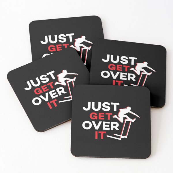 Item preview, Just Get Over It Funny Motivational Hurdling Quote designed and sold by Scratches Tees.
