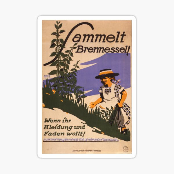 Item preview, Sammelt Brennessel! 1918 German Poster designed and sold by retrochoose.