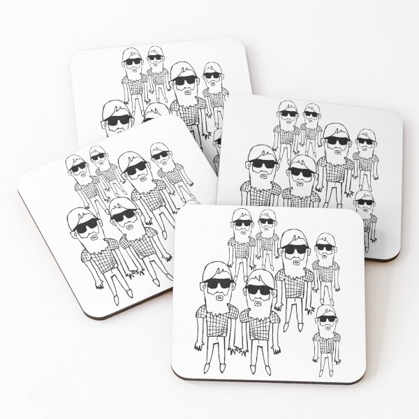 Item preview, hipster pattern, bearded guy in skinny jeans designed and sold by badlydrawnbabe.