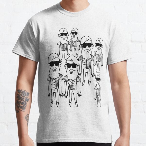 hipster pattern, bearded guy in skinny jeans Classic T-Shirt