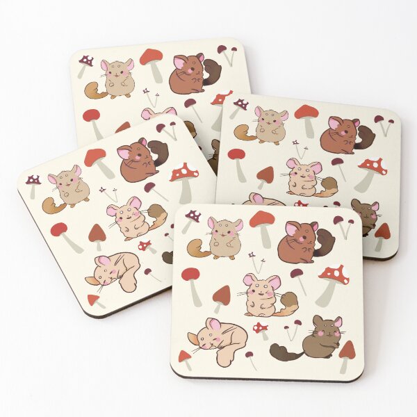 Item preview, Chinchilla- Cute Tan and Red Cartoon Animal Pattern designed and sold by TheRainbowRoom.