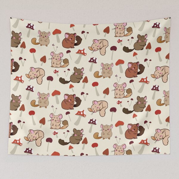 Item preview, Chinchilla- Cute Tan and Red Cartoon Animal Pattern designed and sold by TheRainbowRoom.